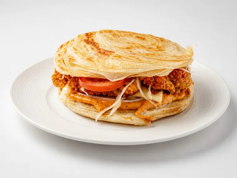Dubai Parotta Burger at HR Cafe, Porur